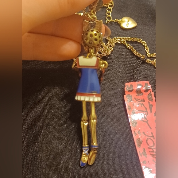 ☠️ BETSEY JOHNSON MOVING RHINESTONES  SKELETON NECKLACE NEW ✨️ - Picture 5 of 7